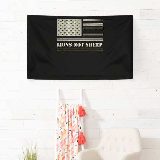 Lions Not Sheep USA Flag Independence Day Spandoek (Insitu)