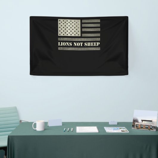 Lions Not Sheep USA Flag Independence Day Spandoek (Beurs)