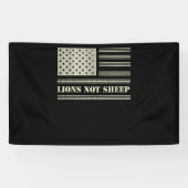 Lions Not Sheep USA Flag Independence Day Spandoek (Horizontaal)