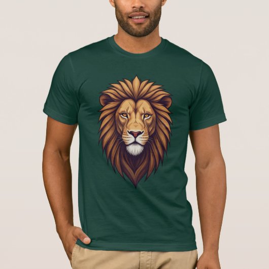 Lion's Pixel: Edgy geometrisch ontwerp T-shirt (Voorkant)