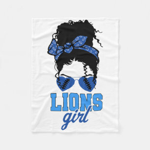 Lions Retro Girl Rommelige Knot Fan Team Fleece Deken