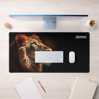 Lion's Roar Desk Mat - Majestic Lion in profiel
