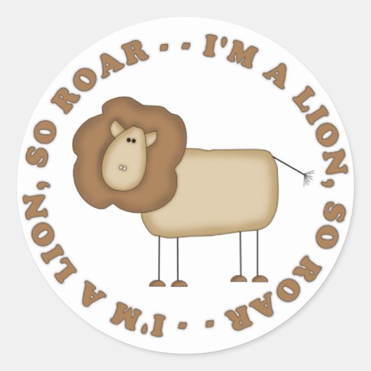 Lion's Roar T-shirts en geschenken Ronde Sticker (Voorkant)