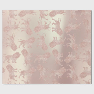 Lions Roze Roze Roos Gold Metallic Blush Cadeaupapier