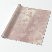 Lions Roze Roze Roos Gold Metallic Blush Cadeaupapier (Uitgerold)