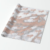 Lions roze Roze Roos Goud Metaalkleurig Cadeaupapier (Uitgerold)