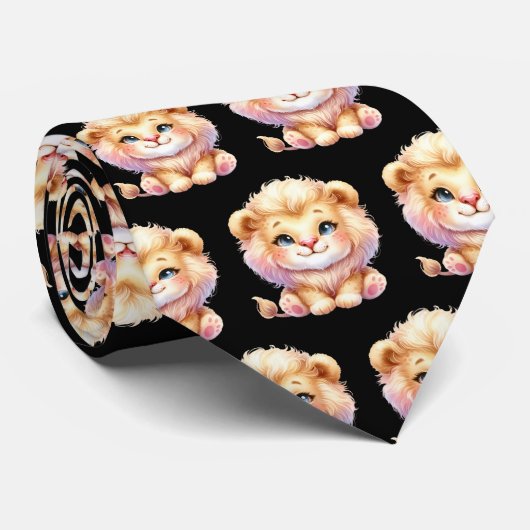 Lions Schattig Kawaii Schattigee Stropdas (Opgerold)