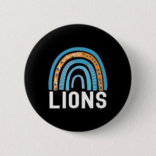 Lions School Sport Fan Team Terug Naar School Spir Ronde Button 5,7 Cm
