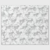 Lions Silver White Glam VIP Metallic Marble Gray Cadeaupapier (Vlak)