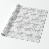 Lions Silver White Glam VIP Metallic Marble Gray Cadeaupapier (Uitgerold)