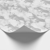 Lions Silver White Glam VIP Metallic Marble Gray Cadeaupapier (Hoek)