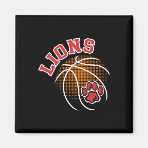 Lions Sketll Rode Leeuwen Trots School Spirit Leeu Magneet