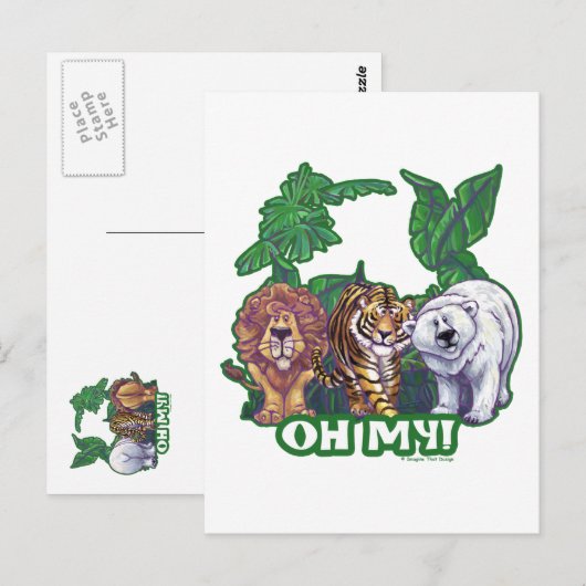 Lions Tiger Beren Oh Mijn Briefkaart (Voorkant / Achterkant)