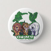 Lions Tiger Beren Oh Mijn Ronde Button 5,7 Cm (Voorkant)