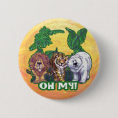 Lions Tiger Beren Oh Mijn Ronde Button 5,7 Cm (Voorkant)