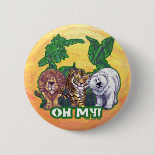 Lions Tiger Beren Oh Mijn Ronde Button 5,7 Cm