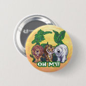 Lions Tiger Beren Oh Mijn Ronde Button 5,7 Cm (Voorkant /achterkant)
