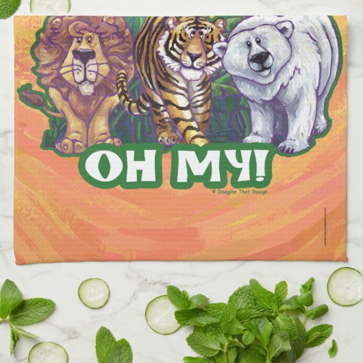 Lions Tiger Beren Oh Mijn Theedoek (Gevouwen)