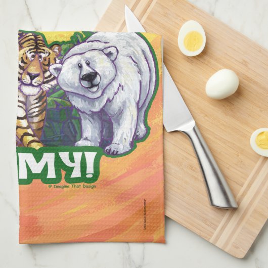 Lions Tiger Beren Oh Mijn Theedoek (Quarter Fold)