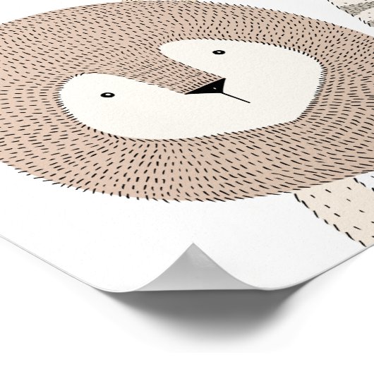 Lions Tigers Beren Dierlijk Baby shower Welkomstte Poster (Hoek)