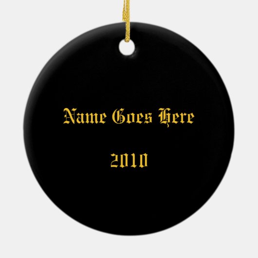 Lionschild op zwart keramisch ornament (Achterkant)