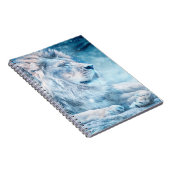Lionsneeuw die op een kunstdier ligt notitieboek (Rechterzijde)