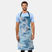 Lionsneeuw die op een kunstdier ligt schort (Gedragen)