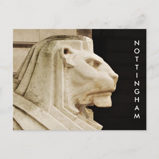 Lionstandbeeld in Nottingham Briefkaart (Voorkant)