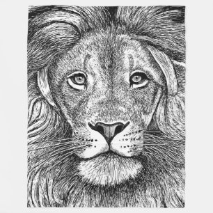 Liontekening Fleece Deken