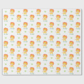 Lionverlooppapier (Groen Oranje op maat) Cadeaupapier (Vlak)