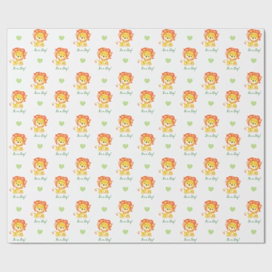 Lionverlooppapier (Groen Oranje op maat) Cadeaupapier (Vlak)