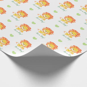 Lionverlooppapier (Groen Oranje op maat) Cadeaupapier