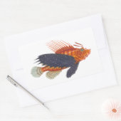 Lionvis - Pterois - Lion Fish Antiek Engraving Rechthoekige Sticker (Envelop)