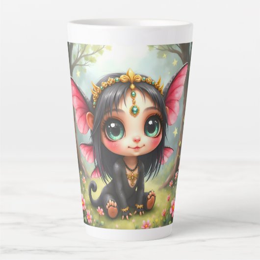 Liora – Bewaarder van Kleine Sterren. Latte Mok (Voorkant)