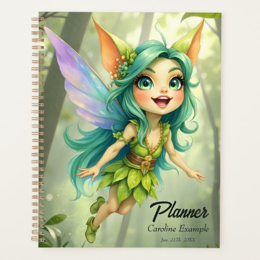 Liora de bosnimf – Betoverde feeënmetgezel Planner (Voorkant)