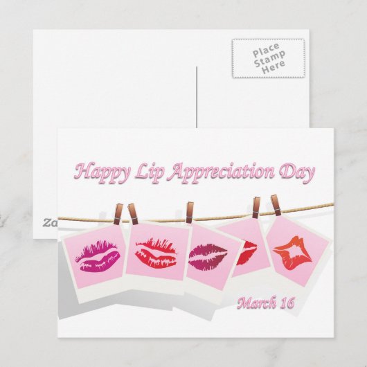 Lip appreciation Day March 16 Briefkaart (Voorkant / Achterkant)
