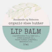 Lip Balm Etiket Modern Stofblauw  (Voorkant)