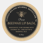 Lip Balm Label BLACK OP KRAFT Beeswax (Voorkant)
