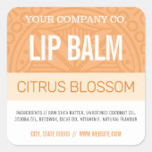 Lip Balm Label - Citrus Blossom - 1,25-inch vierka (Voorkant)