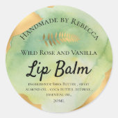 Lip Balm Label Green Waterverf & Gold (Voorkant)