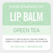 Lip Balm Label - Groene thee - 1,25-inch vierkant (Voorkant)