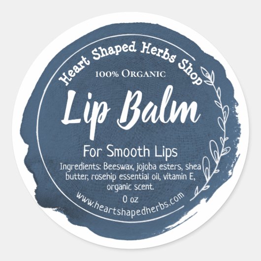 Lip Balm Label Handmade Business (Voorkant)