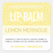 Lip Balm Label - Lemon Meringue - 1,25-inch vierka (Voorkant)