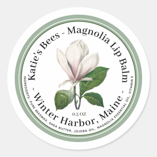 Lip Balm Label met Bleke roze vlakke illustratie (Voorkant)