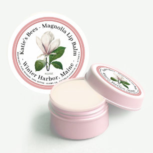 Lip Balm Label met Bleke roze vlakke illustratie