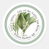 Lip Balm Label met White Lily of Valley Flowers (Voorkant)