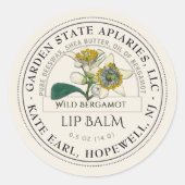 Lip Balm Label met Wilde Bergamot op Ivoorkust (Voorkant)