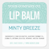 Lip Balm Label - Minty Breeze - 1,25-inch vierkant (Voorkant)