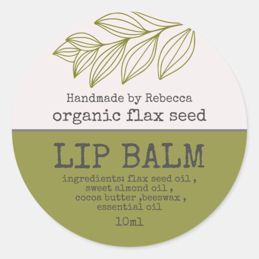 Lip Balm Label Modern Green (Voorkant)