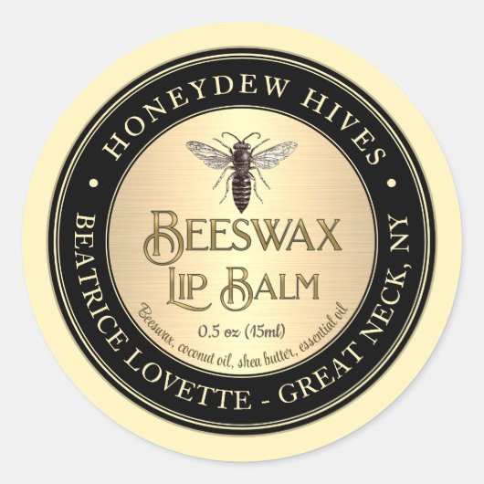 Lip Balm Label Queen, Metallic Gold en Black (Voorkant)